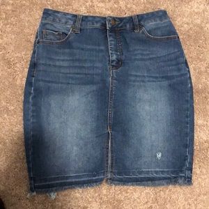 Faded Glory Jean Slit Skirt